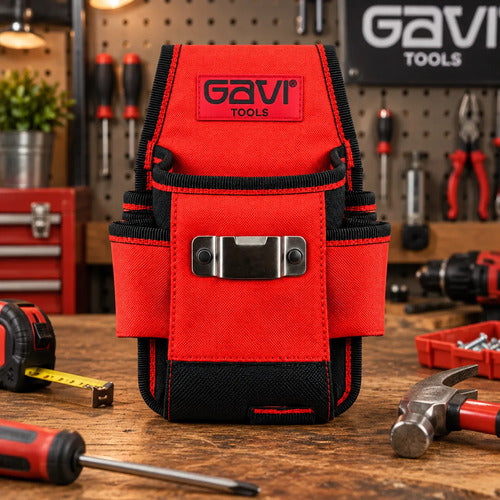 cinto porta-ferramentas gavi tools 600d vermelho 13x6x22 cm vermelho