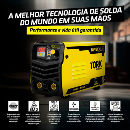Maquina Inversora De Solda Combo Portátil Kab 3.2 Tork 120a Amarelo 220v