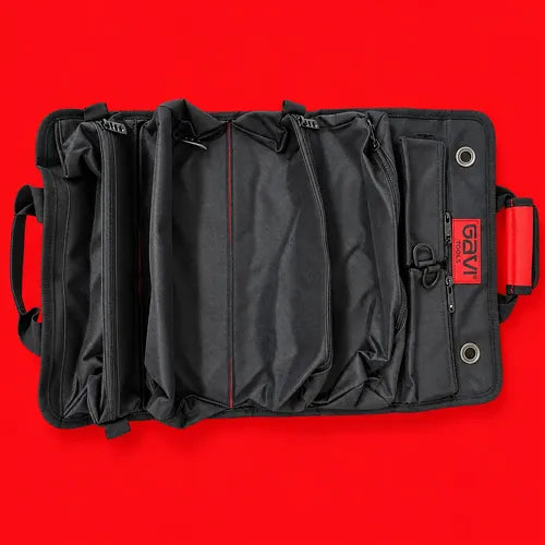 bolsa rolo p/ ferramentas 6 bolsos tecido 600d gavi até 10kg vermelho
