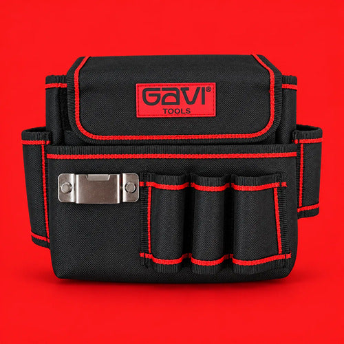 cinto porta-ferramentas tecido 600d 30x16x21cm 2 bolsos gavi preto