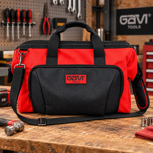 bolsa de ferramenta c/ alça base rígida 23 bolsos até 10kg preto