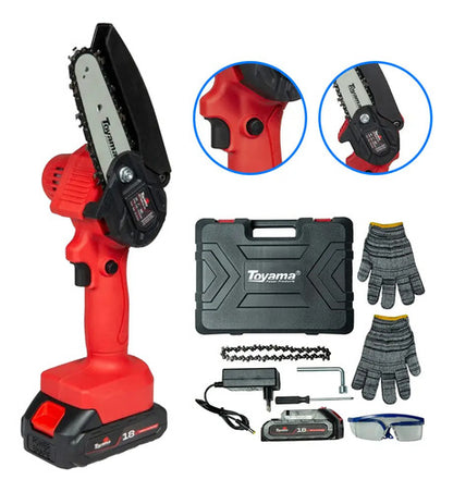 Mini Serra De Poda Toyama Bateria 18v Portátil Tbt18mcs4-k2 Vermelho Com Preto 127/220v
