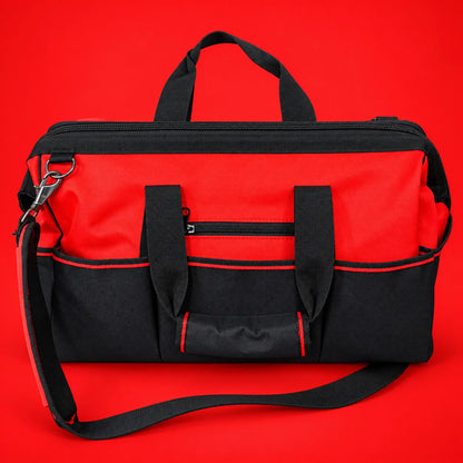 Bolsa De Ferramenta C/ Alça Base Rígida 23 Bolsos + Trena L600 8m Lufkin