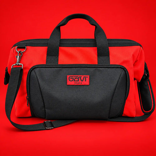 bolsa de ferramenta c/ alça base rígida 23 bolsos até 10kg preto