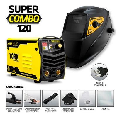 Maquina Inversora De Solda Combo Portátil Kab 3.2 Tork 120a Amarelo 220v