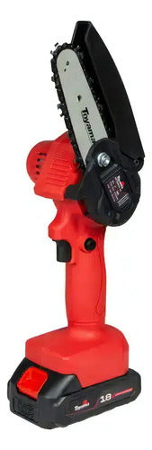 mini serra de poda toyama bateria 18v portátil tbt18mcs4-k2 vermelho com preto 127/220v
