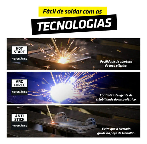 maquina de solda inversora kab150a micro mma tig super tork amarelo/preto 127/220v
