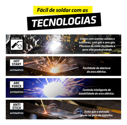 Máquina De Solda Inversora Mig Mma Touch 250s Tork 220v