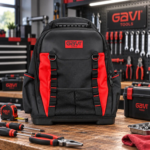 mochila ferramentas gavi tools 600d 9 bolsos painel interno preto