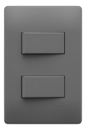 2 Interruptores Simples Cinza Acetinado 10a 250v Ônix Fame 10 A 250v Cinza