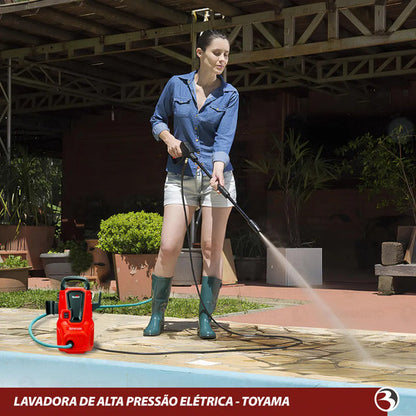 Lavadora Alta Pressão Compacta Mangueira 3m Toyama Tepw1600 Vermelho 220v 60hz