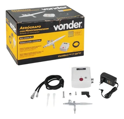Aerógrafo Vonder 2ml Com Mangueira E Compressor 127/220v