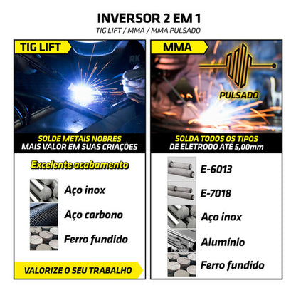 Máquina De Solda Inversora Super Tork Industrial Touch 200bv Preto 127/220v