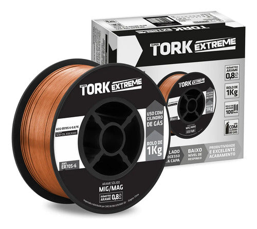 arame sólido cobreado super tork extreme 0,8mm 1kg laranja laranja