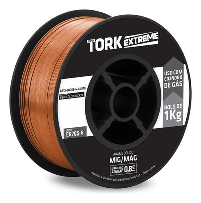 Arame Sólido Cobreado Super Tork Extreme 0,8mm 1kg Laranja Laranja