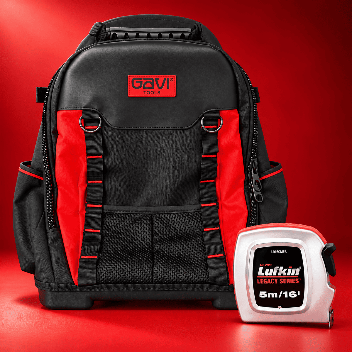 mochila ferramentas gavi tools 600d 9  + trena 5m legacy lufkin
