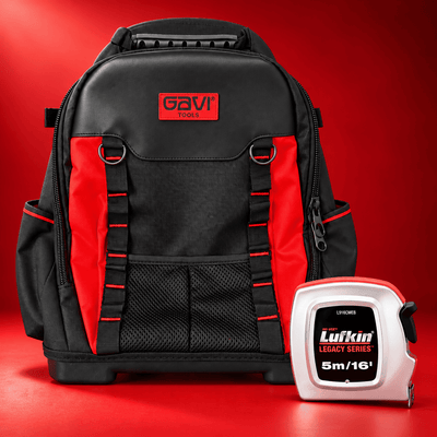 Mochila Ferramentas Gavi Tools 600d 9  + Trena 5m Legacy Lufkin
