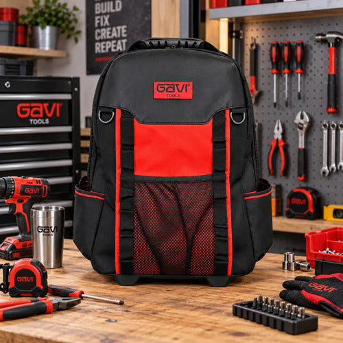 mochila ferramentas gavi tools carrinho 600d 8 bolsos preto