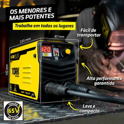 Maquina Inversora De Solda Combo Portátil Kab 3.2 Tork 120a Amarelo 220v