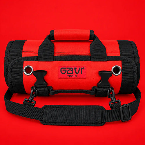 bolsa rolo p/ ferramentas 6 bolsos tecido 600d gavi até 10kg vermelho
