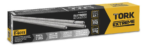 vareta eletrodo revestido solda e6013 2,5mm caixa 1kg tork cinza-escuro