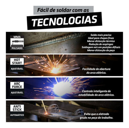 Maquina De Solda Inversora Tig Mma 300a Ite-12300 Super Tork Cinza 220v
