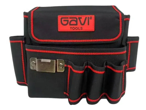 cinto porta-ferramentas tecido 600d 30x16x21cm 2 bolsos gavi preto