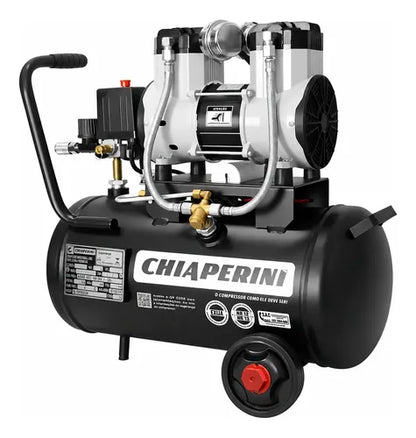 Motocompressor De Ar Silencioso 21l 2hp 8.8 Pés Chiaperini Preto 220v 60hz Monofásica