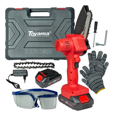 Mini Serra De Poda Toyama Bateria 18v Portátil Tbt18mcs4-k2 Vermelho Com Preto 127/220v